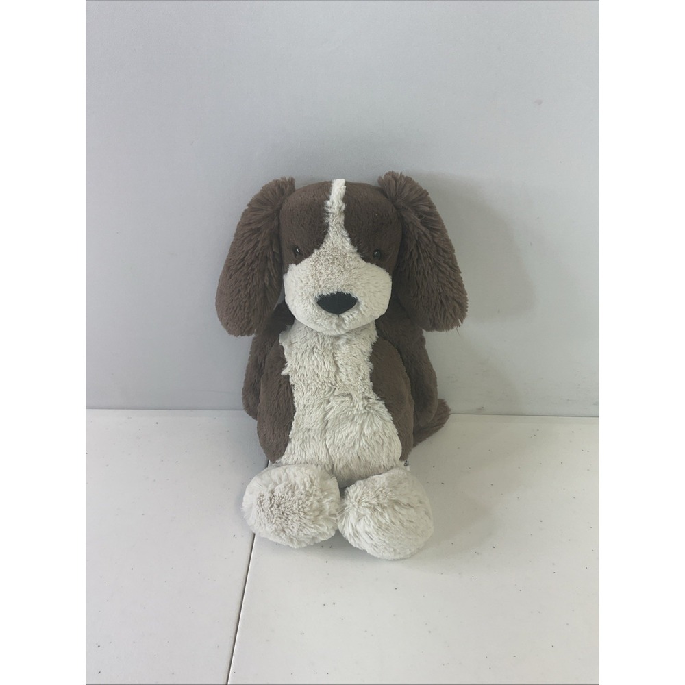 Jellycat Medium Bashful Fudge Puppy Plush Brown White Dog Retired Adorable Soft